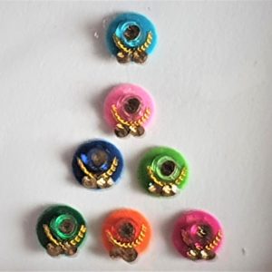 RC022 Round Coloured Crystal Fancy Bindis Forehead Gem Stickers Pack Indian Body Art Tattoo Indian Wedding 1