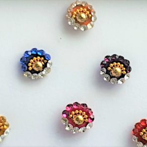 LBRC024 Round Coloured Crystal Fancy Bindis 1