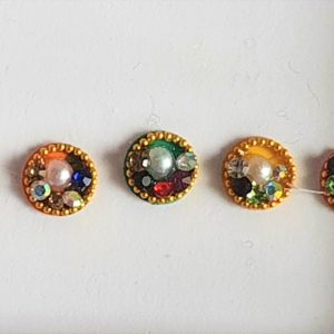 RC025 Round Coloured Crystal Fancy Bindis Forehead Gem Stickers Pack Indian Body Art Tattoo Indian Wedding 1