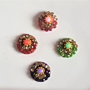 RC031 Round Coloured Crystal Fancy Bindis Forehead Gem Stickers Pack Indian Body Art Tattoo Indian Wedding 1
