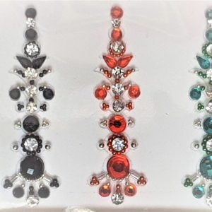 3 – Long Multi Coloured Crystal Fancy Bindis  1