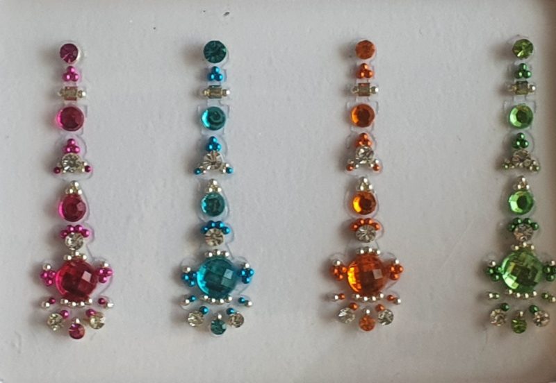 57 - Long Multi Coloured Crystal Fancy Bindis