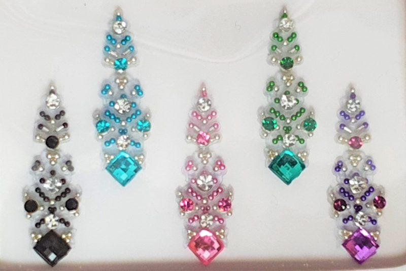 63 - Long Multi Coloured Crystal Fancy Bindis