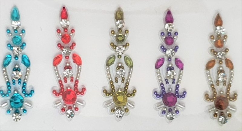 64 - Long Multi Coloured Crystal Fancy Bindis
