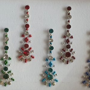 66 – Long Multi Coloured Crystal Fancy Bindis  1