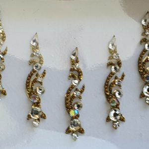 SLG007 Long Bronze Gold Coloured Crystal Fancy Bindis