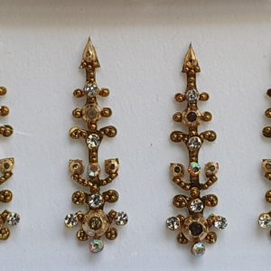 SLG026 Long Bronze Gold Coloured Crystal Fancy Bindis