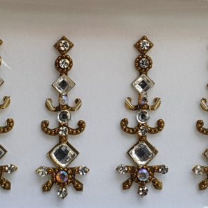SLG027 Long Bronze Gold Coloured Crystal Fancy Bindis