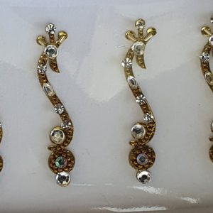SLG031 Long Bronze Gold Coloured Crystal Fancy Bindis