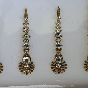 SLG032 Long Bronze Gold Coloured Crystal Fancy Bindis