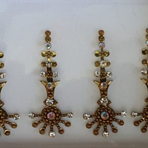 SLG036 Long Bronze Gold Coloured Crystal Fancy Bindis