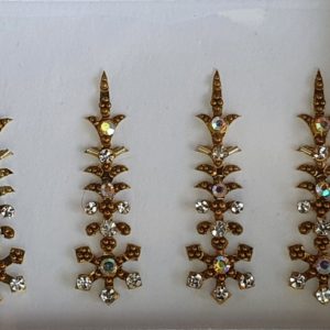 SLG049 Long Bronze Gold Coloured Crystal Fancy Bindis