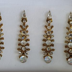 SLG054 Long Bronze Gold Coloured Crystal Fancy Bindis