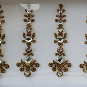 SLG059 Long Bronze Gold Coloured Crystal Fancy Bindis