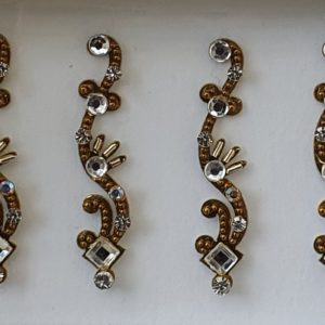 SLG069 Long Bronze Gold Coloured Crystal Fancy Bindis
