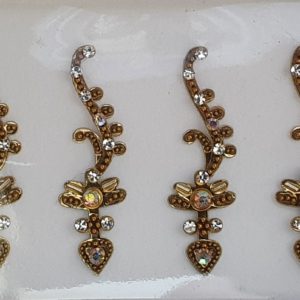 SLG079 Long Bronze Gold Coloured Crystal Fancy Bindis