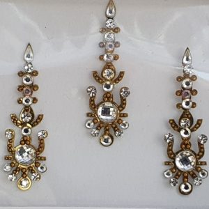 SLG093 Long Bronze Gold Coloured Crystal Fancy Bindis