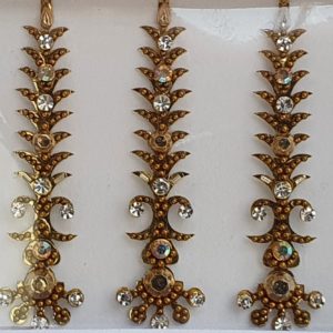 SLG124 Long Bronze Gold Coloured Crystal Fancy Bindis 1