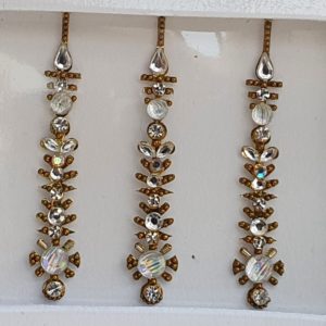 SLG128 Long Bronze Gold Coloured Crystal Fancy Bindis  1