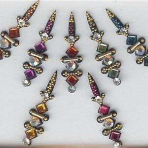 30 – Long Multi Coloured Crystal Fancy Bindis  1