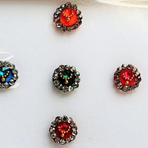 DRC004 Round Coloured Crystal Fancy Bindis  1