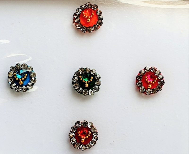 DRC004 Round Coloured Crystal Fancy Bindis