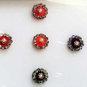 DRC006 Round Coloured Crystal Fancy Bindis  1