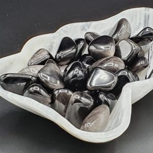 Obsidian Silver Sheen Tumblestones 1