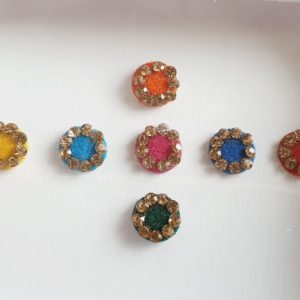 PRC019 Round Coloured Crystal Fancy Bindis  1