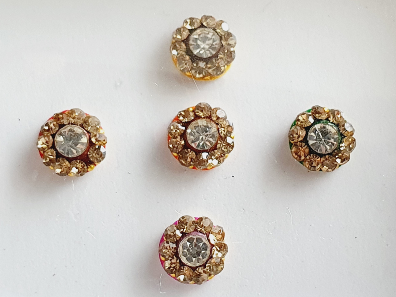 PRC103 Round Coloured Crystal Fancy Bindis