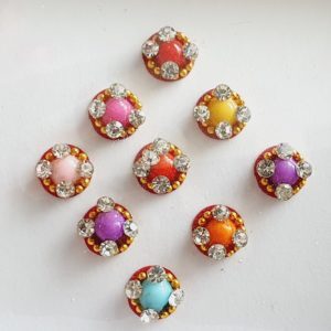 PRC104 Round Coloured Crystal Fancy Bindis   1