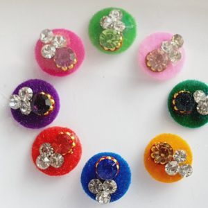 PRC107 Round Coloured Crystal Fancy Bindis
