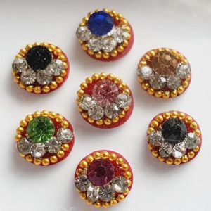 PRC118 Round Coloured Crystal Fancy Bindis   1