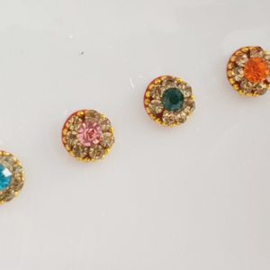 VRC004 Round Coloured Crystal Fancy Bindis   1