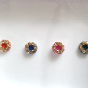 VRC006 Round Coloured Crystal Fancy Bindis   1