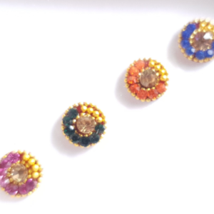 VRC048 Round Coloured Crystal Fancy Bindis