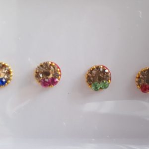 VRC053 Round Coloured Crystal Fancy Bindis   1
