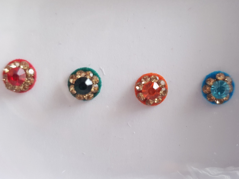 VRC054 Round Coloured Crystal Fancy Bindis