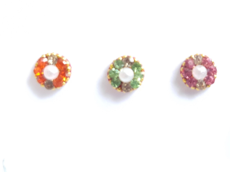 VRC057 Round Coloured Crystal Fancy Bindis
