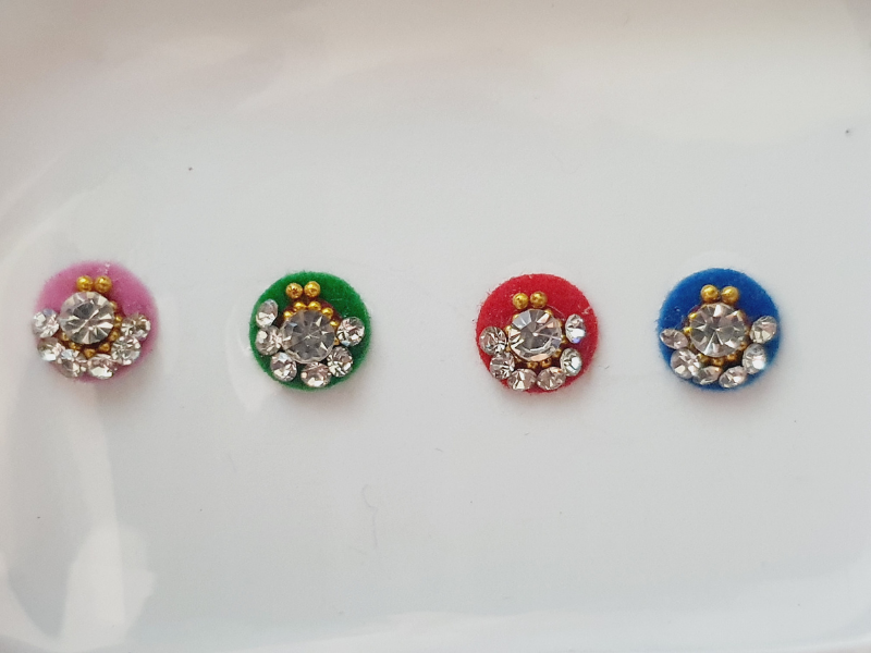 VRC060 Round Coloured Crystal Fancy Bindis