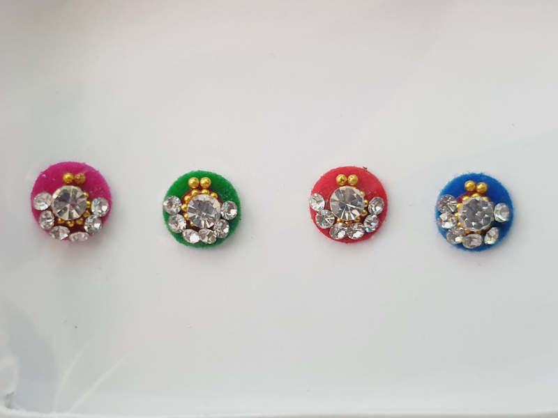 VRC064 Round Coloured Crystal Fancy Bindis