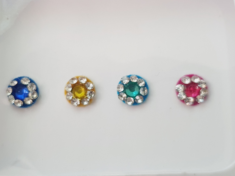 VRC066 Round Coloured Crystal Fancy Bindis