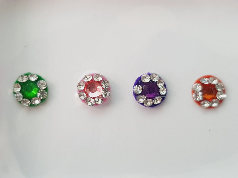 VRC067 Round Coloured Crystal Fancy Bindis