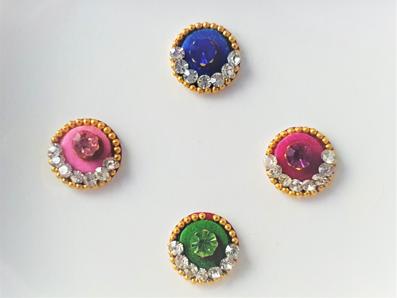 VRC075 Round Coloured Crystal Fancy Bindis