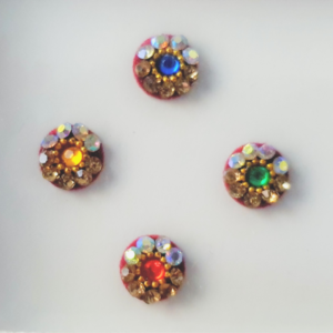 VRC077 Round Coloured Crystal Fancy Bindis   1