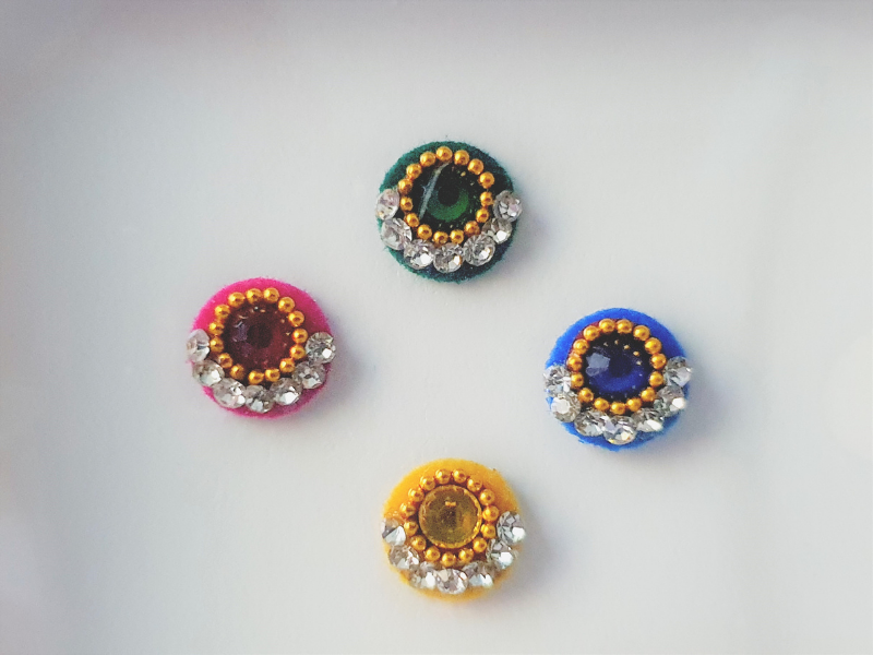 VRC079 Round Coloured Crystal Fancy Bindis