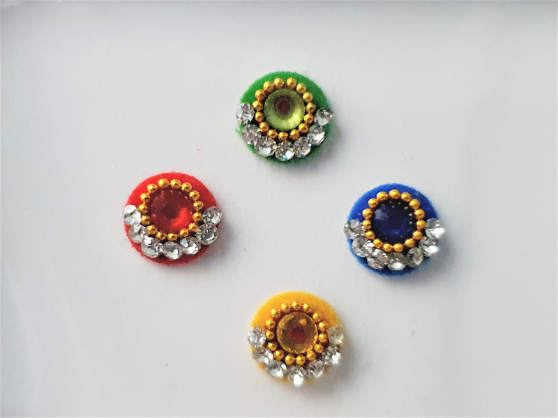 VRC084 Round Coloured Crystal Fancy Bindis