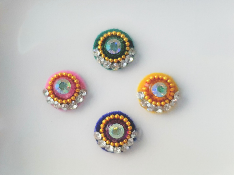 VRC087 Round Coloured Crystal Fancy Bindis