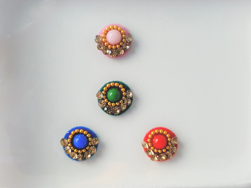 VRC091 Round Coloured Crystal Fancy Bindis