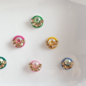 VRC096 Round Coloured Crystal Fancy Bindis